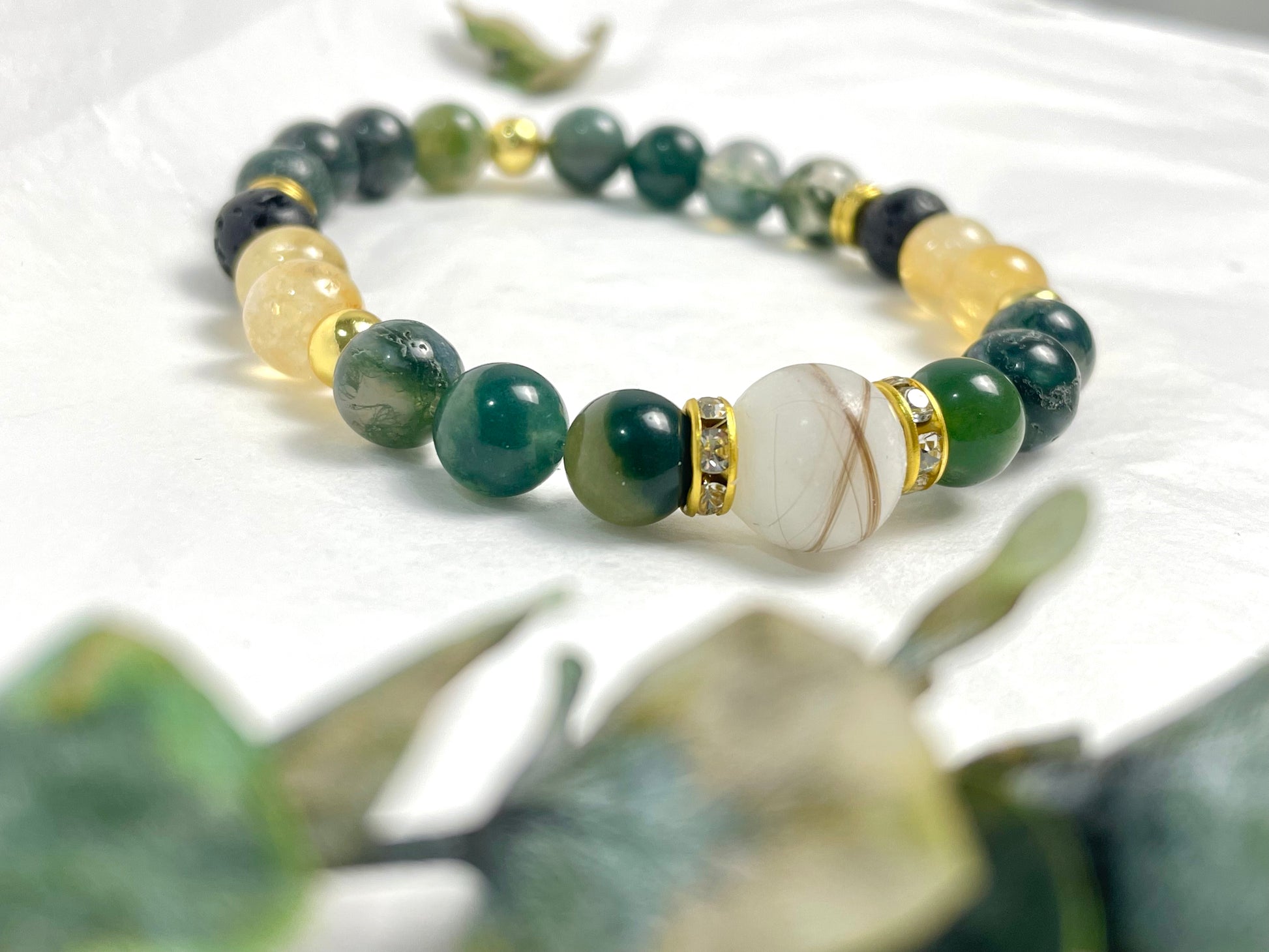 Bracelet élastique en perles de pierres semi-précieuses - CHORANGE